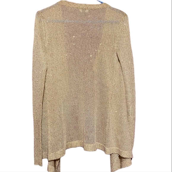 Saks Fifth Ave Gold Sequin Sweater ✨ - Picture 4 of 9